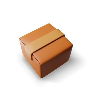 3D carton packaging box isolated on white. Stock Illustration