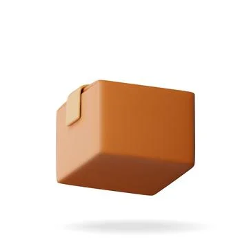 3D carton packaging box isolated on white. 库存插图