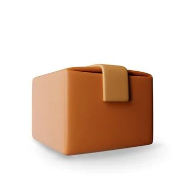 3D carton packaging box isolated on white. Stock Illustration