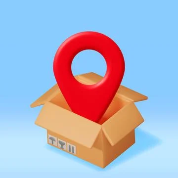 3D Carton Packaging Box with Location Pin Illustrazione stock