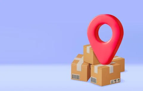 3D Carton Packaging Box with Location Pin Stock Illustration
