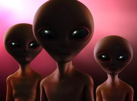 3d cartoon aliens Stock-Illustration
