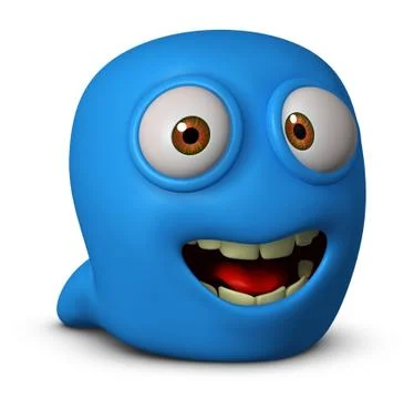 3d cartoon bacteriua 스톡 일러스트