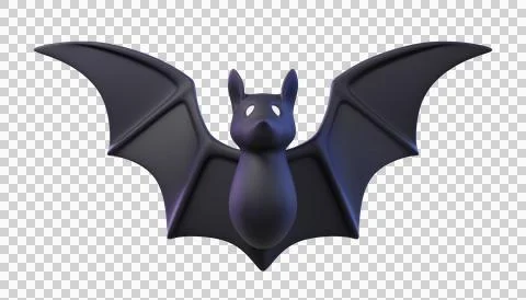 3D Cartoon black Bat Stock Illustration