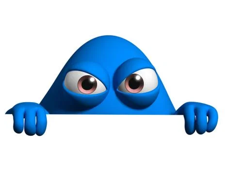 3d cartoon blue alien Stock-Illustration