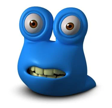 3d cartoon blue bug Stock-Illustration