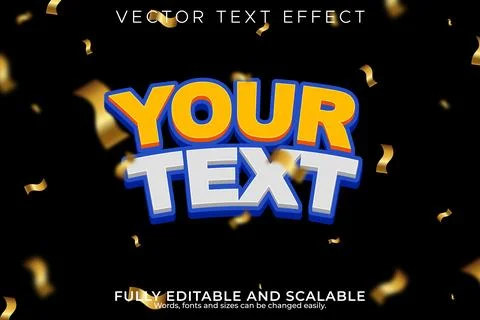 3D Cartoon Bold Your Text Editable Text Effect Playful Typography Template Stock Illustration