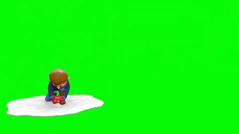3D Cartoon Boy Making Snowballs And Throwing Vídeos de archivo 266971816