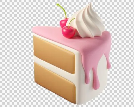 3d cartoon cake slice Stock Illustration