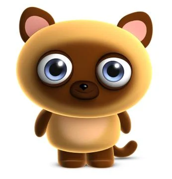 3d cartoon cat Stock-Illustration