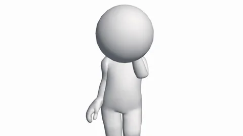 3D cartoon character depressed dejected &amp; sad,comics people looking down crying Stock Footage 35733613
