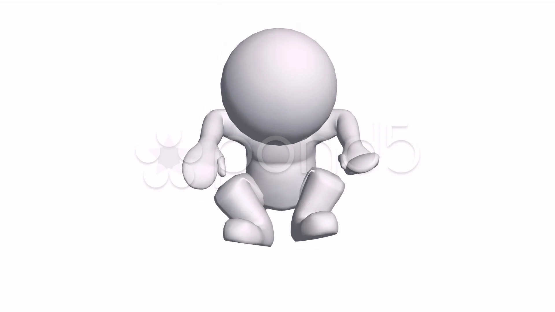 3D cartoon character jump to sit down,co... | Stock Video | Pond5