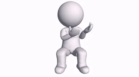 3D cartoon character sitting have no idea &amp;Helpless,comics people crying. Video stock 36552906