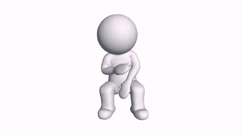 3D cartoon character sitting speaking,comics people chat talking. Stock Footage 37069402