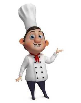 3d cartoon chef Stock-Illustration
