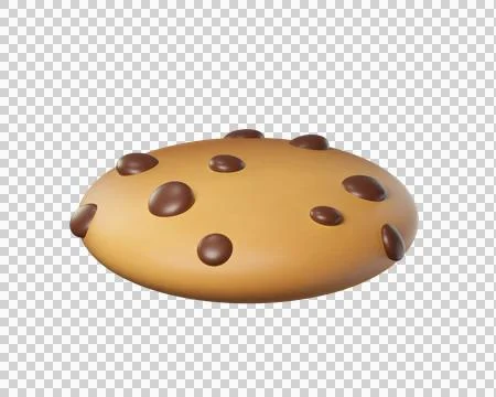 3D Cartoon Chocolate Chip Cookie Stock Illustration