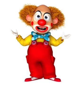 3d cartoon clown Stock-Illustration