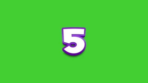 3D Cartoon Countdown 10 to 0 Animation on Green Screen Background Stock Footage 336599823