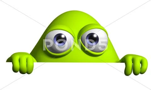 3d cartoon cute alien Stock Illustration
