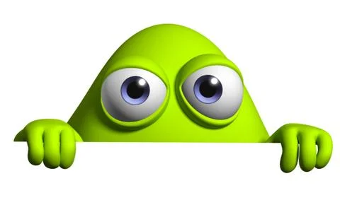 3d cartoon cute alien 스톡 일러스트