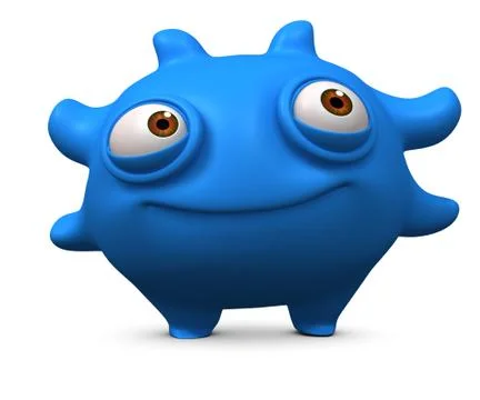 3d cartoon cute alien 스톡 일러스트