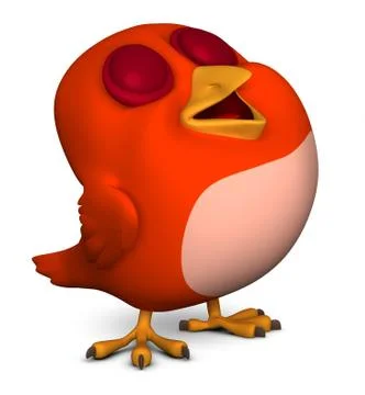 3d cartoon cute bird Stock-Illustration