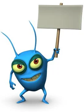 3d cartoon cute blue bug Stock-Illustration