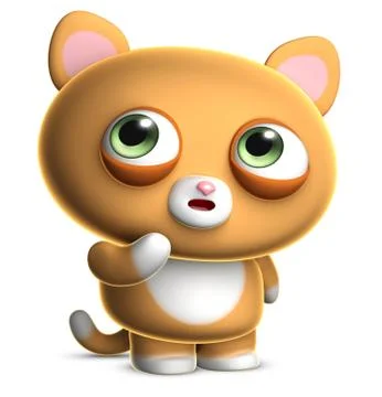3d cartoon cute cat Stock-Illustration