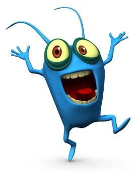 3d cartoon cute computer bug 스톡 일러스트