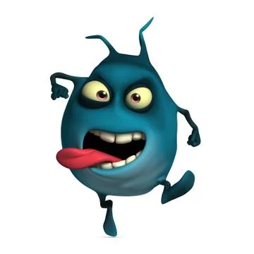 3d cartoon cute computer bug 스톡 일러스트