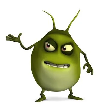 3d cartoon cute germ Stock-Illustration