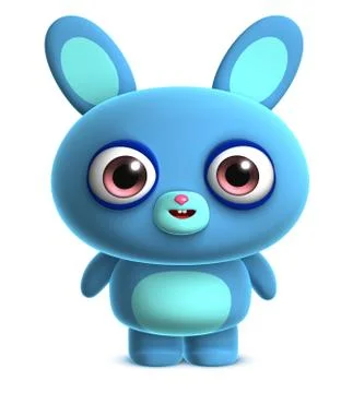 3d cartoon cute hare Stock-Illustration