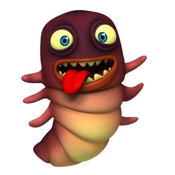 3d cartoon cute litle worm Stock-Illustration
