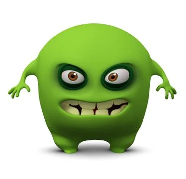 3d cartoon cute micro monster 스톡 일러스트
