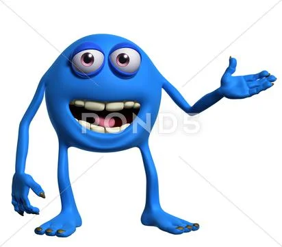 3d cartoon cute monster Stock Illustration