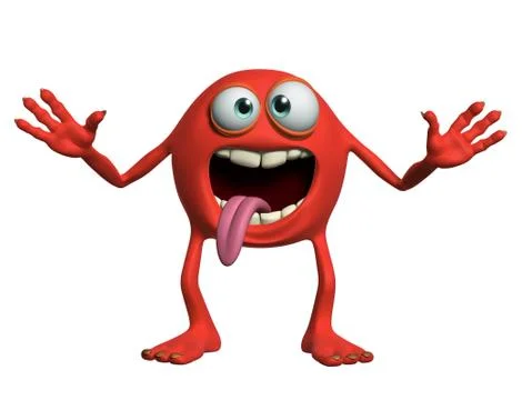 3d cartoon cute monster 스톡 일러스트