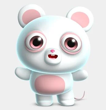 3d cartoon cute mouse Illustrazione stock