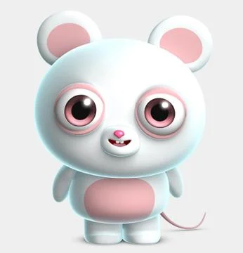 3d cartoon cute mouse Stock Illustration