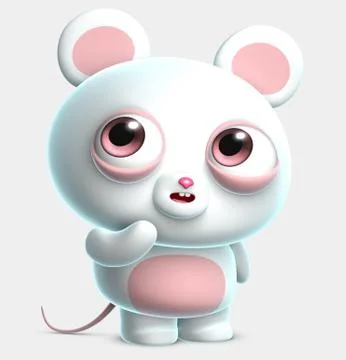 3d cartoon cute mouse 스톡 일러스트