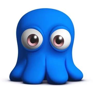 3d cartoon cute octopus 스톡 일러스트