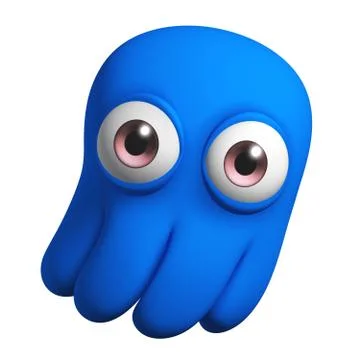 3d cartoon cute octopus Stock-Illustration