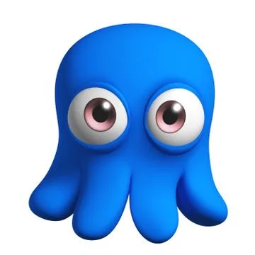3d cartoon cute octopus 스톡 일러스트