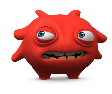 3d cartoon cute virus Stock-Illustration