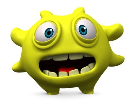 3d cartoon cute virus Stock Illustration