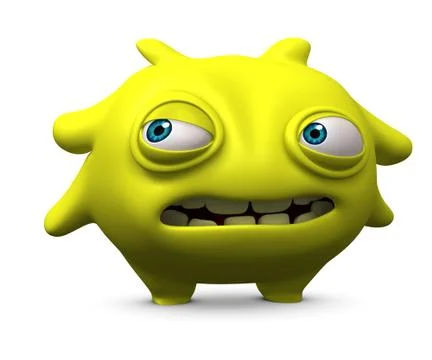 3d cartoon cute virus Stock-Illustration