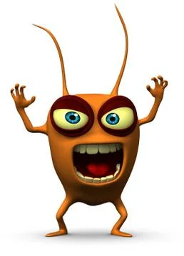 3d cartoon cute virus Stock-Illustration