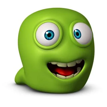 3d cartoon cute worm 스톡 일러스트