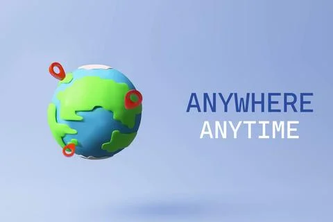 3D cartoon earth globe Stock Illustration