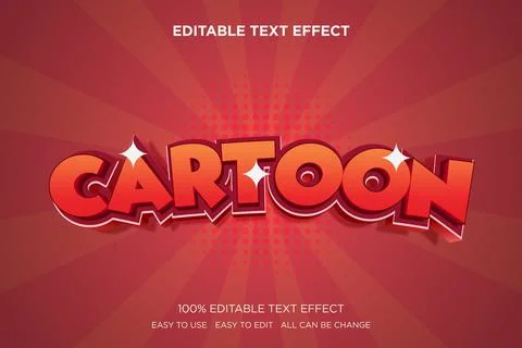 3D Cartoon Editable Text Effect Playful Comic Typography Vector EPS Stock Illustration