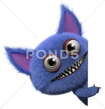 3d cartoon furry gremlin Stock Illustration